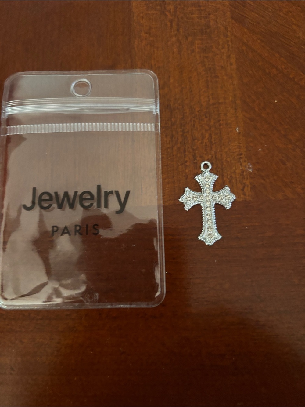 NWOT NEVER WORN, ORIGINAL PACKAGE Silver-Tone Textured Cross Pendant
